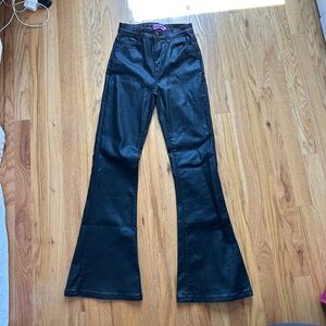 EDIKTED bootleg leather pants - black - small
